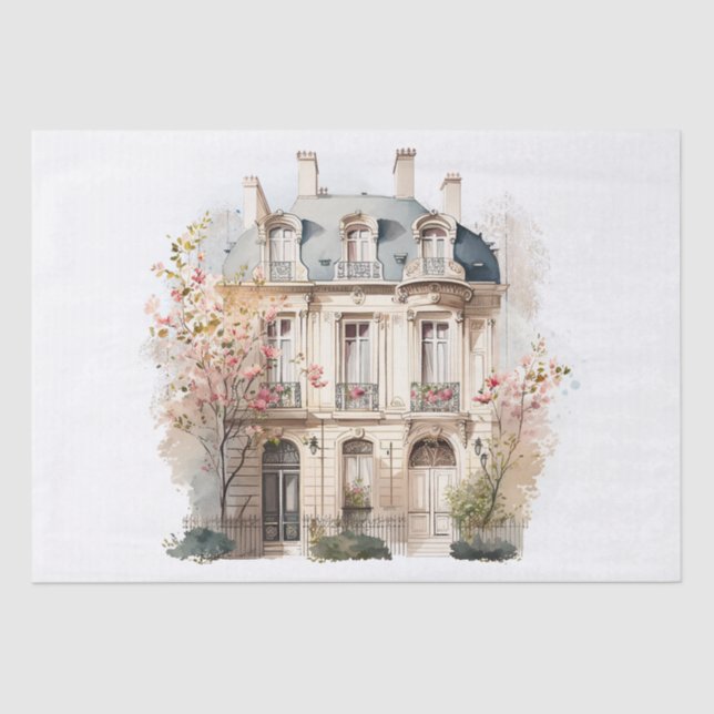 Paris Zuhause Watercolor Seidenpapier (Vorderseite)