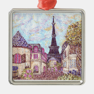 ParisCityscape Pointillismverzierung Kristie Ornament Aus Metall