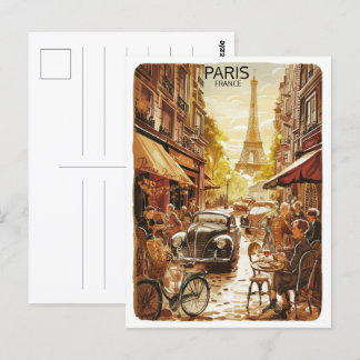 Pariser Abend Tour Effiel Vintage Geschenke Postkarte