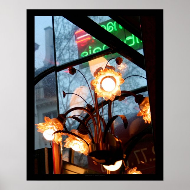 Pariser Atmosphärenlampen und Reflektionspposter Poster (Vorne)