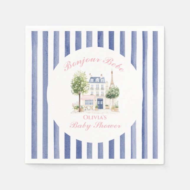 Pariser Babydusche Pariser Café Party Serviette (Vorderseite)