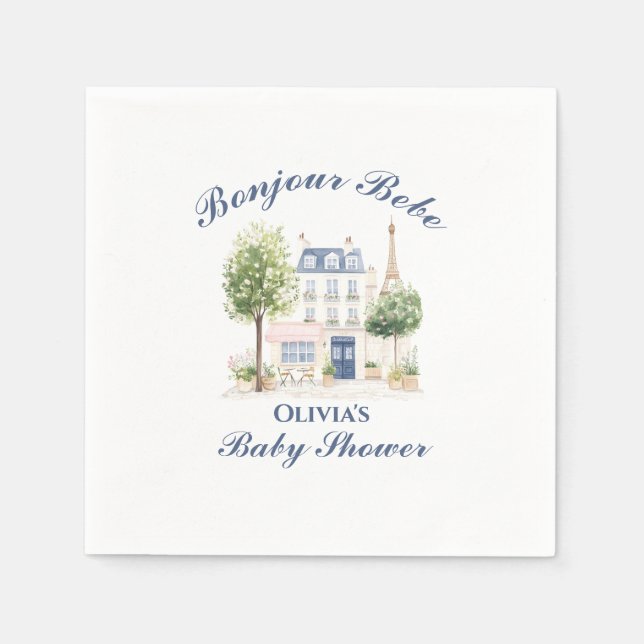 Pariser Babydusche Pariser Café Party Serviette (Vorderseite)