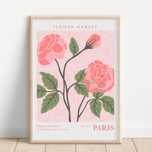 Pariser Blumenmarkt Botanik Poster