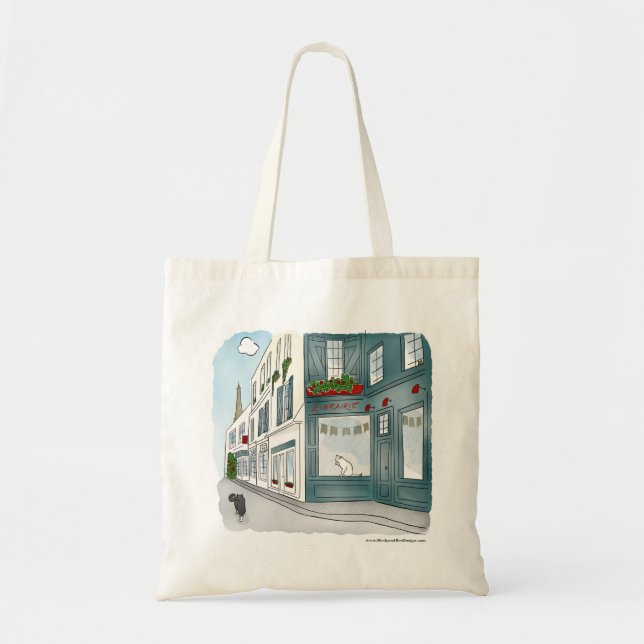 Pariser Buchhandlung Katzen Tote Tasche (Vorne)