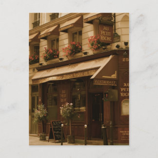 Pariser Café am Tag Postkarte