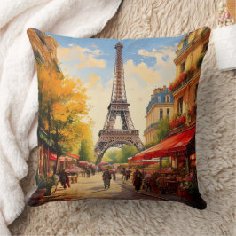 Pariser Café Blume Shops Eiffelturm Landschaft Kissen