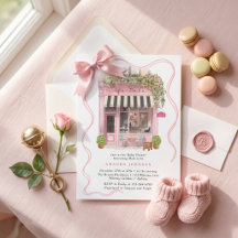 Pariser Café Bonjour Bebe Rosa Schleife Babyparty
