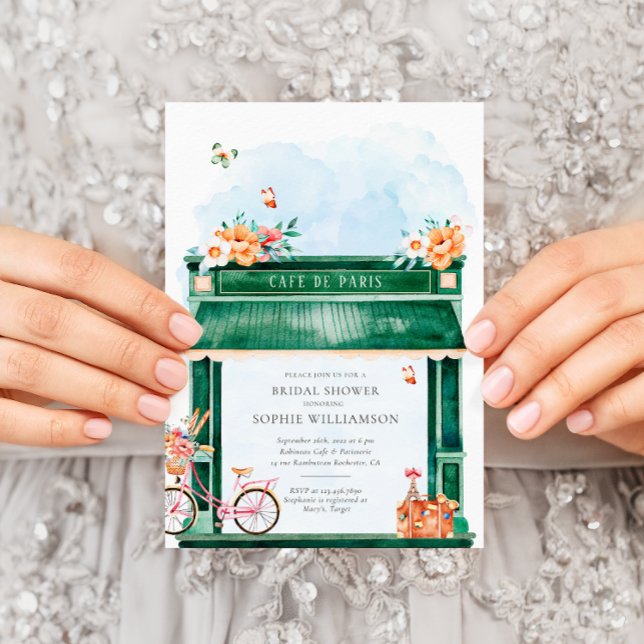 Pariser Café Boulangerie Brautparty Einladung (Von Creator hochgeladen)