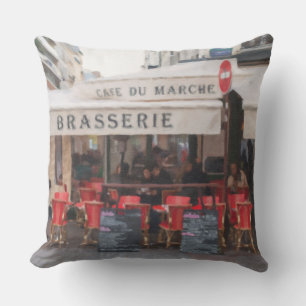 Pariser Café Brasserie Außenbereich Throw Kissen