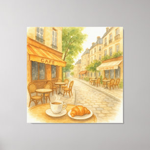 Pariser Café Morning Leinwanddruck