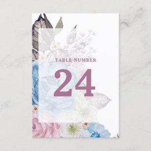Pariser Charm Blue Floral Hochzeiten Tischnummern