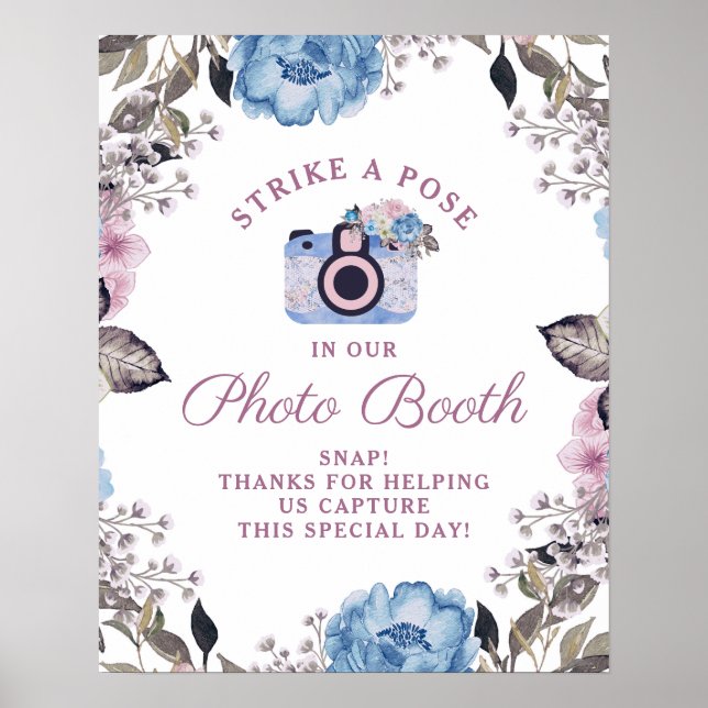 Pariser Charm Floral Foto Stand Hochzeitssing Poster (Vorne)