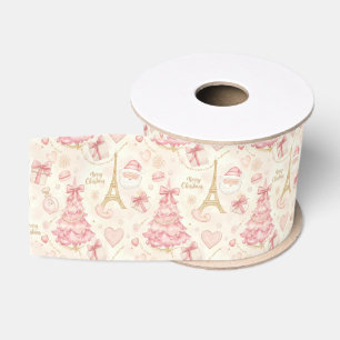 Pariser Coquette Dusty Pink Toile Weihnachten Ripsband