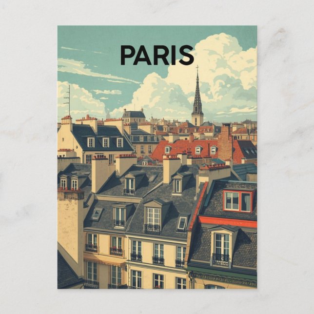 Pariser Dächer Postkarte (Vorderseite)