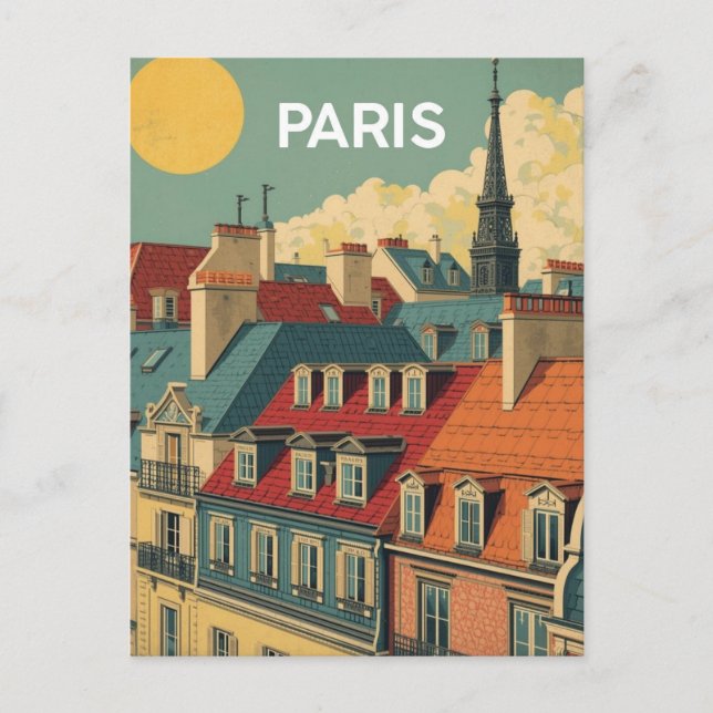 Pariser Dächer Postkarte (Vorderseite)