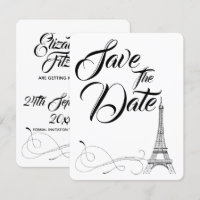 Pariser Doodles Hochzeit rettet das Datum