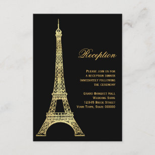 Pariser Eiffel-Turm-Schwarzes u. Begleitkarte