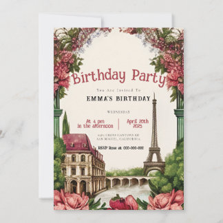 Pariser Eiffelturm Geburtstagsparty Einladung
