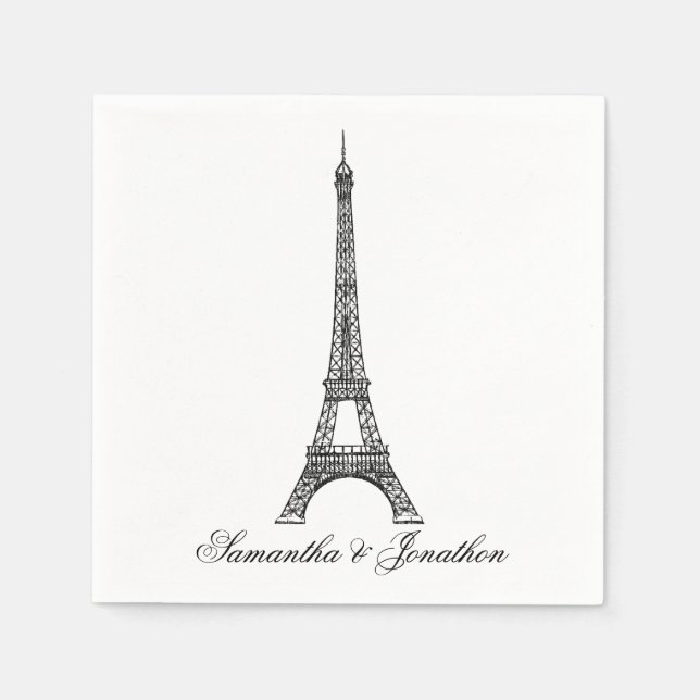 Pariser Eiffelturm Hochzeit von Custom Napkins Serviette (Vorderseite)