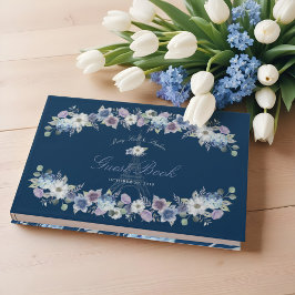 Pariser Eiffelturm Wasserfarbenflorale Hochzeit Gästebuch