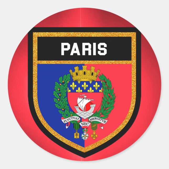 Pariser Flagge Runder Aufkleber (Vorderseite)