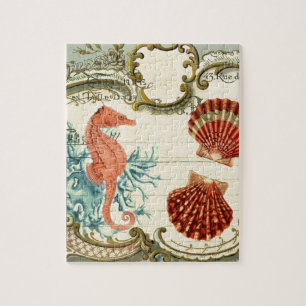 Pariser französisch moderne vintage Meeresmuschel Puzzle