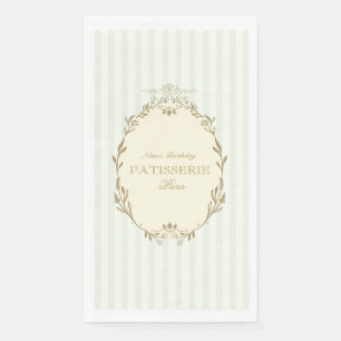 Pariser Französische Patisserie Vintage Party Grün Serviette