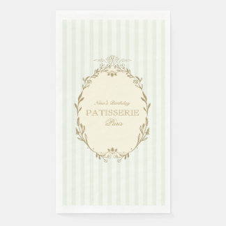 Pariser Französische Patisserie Vintage Party Grün Serviette