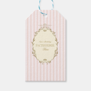 Pariser Französische Patisserie Vintage Party Rosa Geschenkanhänger
