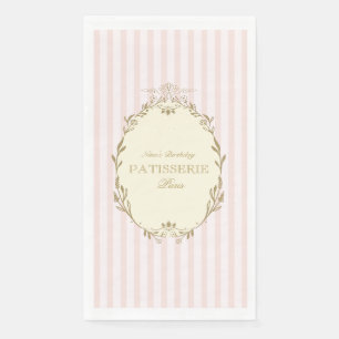 Pariser Französische Patisserie Vintage Party Rosa Serviette