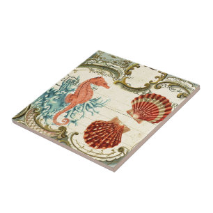 Pariser französisches modernes Vintages Seepferd Fliese