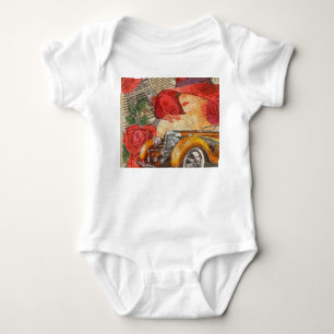 Pariser Frau: Eiffelturm Retro. Baby Strampler