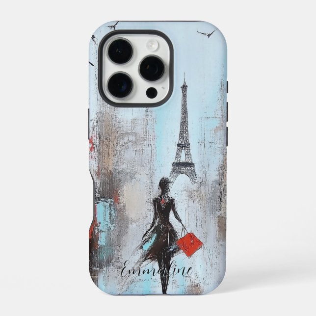 Pariser Frau  iPhone Hülle (Rückseite)