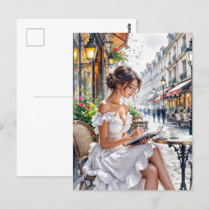 Pariser Frauen Elegante: Pariser Café Street Postkarte