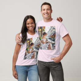Pariser Frauen Eleganz: Pariser Café-Straßen-Vibes T-Shirt