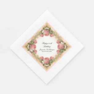 Pariser Geburtstagsparty der Vintagen Rose Manor H Serviette