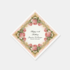 Pariser Geburtstagsparty der Vintagen Rose Manor H Serviette