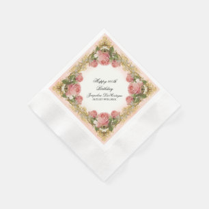 Pariser Geburtstagsparty der Vintagen Rose Manor H Serviette
