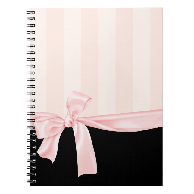 Pariser Girly Pink Stripes & Light Pink Bogen Notizblock (Vorderseite)