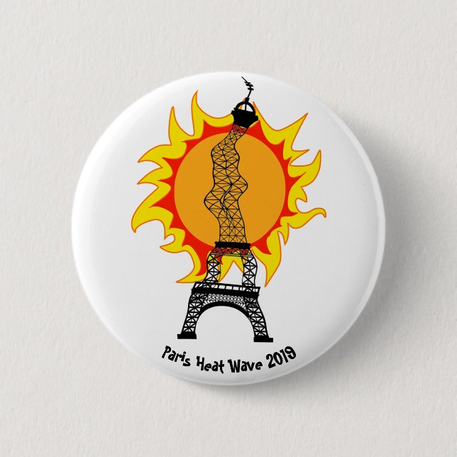 Pariser Hitzewelle 2019 Button (Vorderseite)