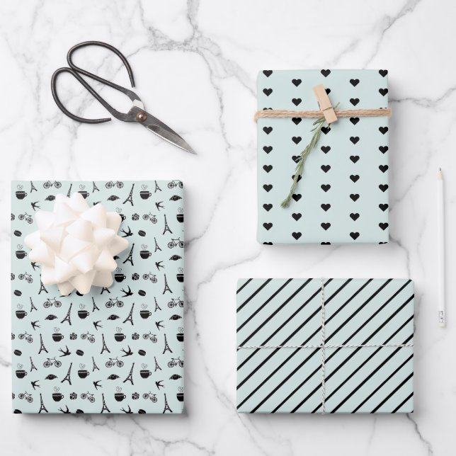 Pariser Koordinationsmuster Geschenkpapier Set (Vorderseite)