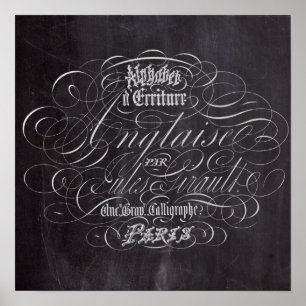 Pariser Landschalkboard Französische Schriften Poster