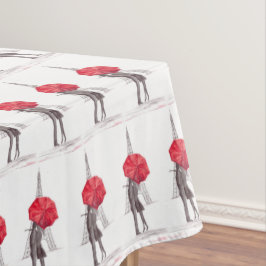 Pariser Liebe - Roter Schirm Hochzeitstag Tischdecke
