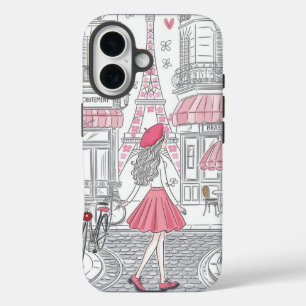 Pariser Mädchen – Süßer Eiffelturm & Café-Straße iPhone 16 Hülle