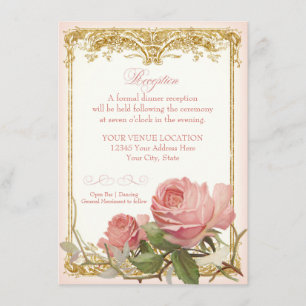 Pariser Manor House Vintage Rose Formaler Empfang Einladung