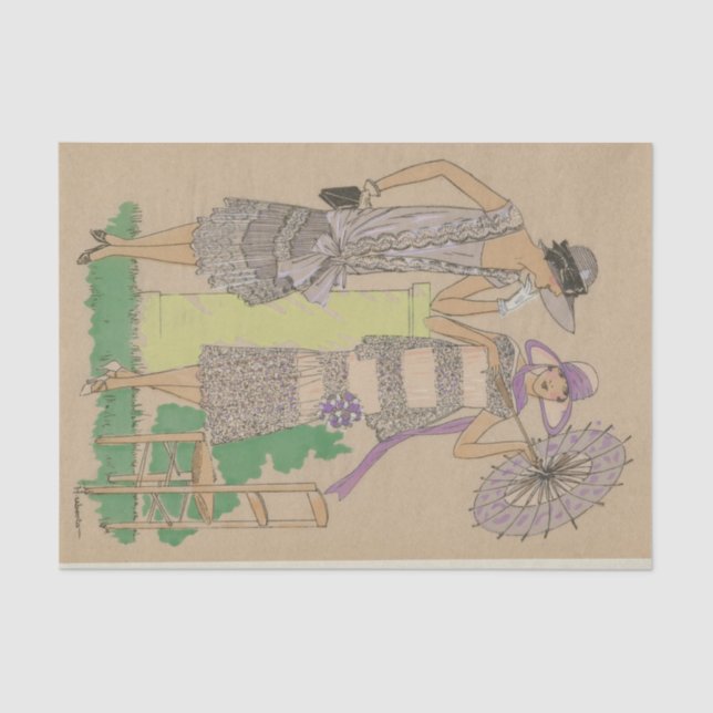 Pariser Mode-Flappers Seidenpapier (Vorderseite)