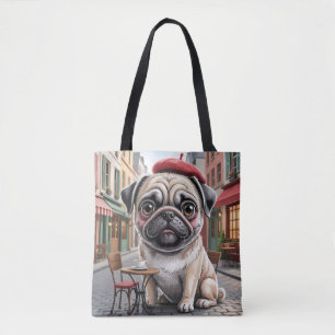 Pariser Mops im Straßenkaffeehaus