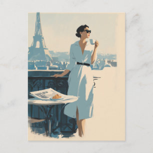 Pariser Morgenkaffee Eleganz Postkarte