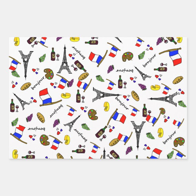 Pariser Musterpapier Geschenkpapier Set (Vorderseite)