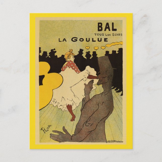 Pariser Nachtleben 1891 Toulouse Lautrec Postkarte (Vorderseite)